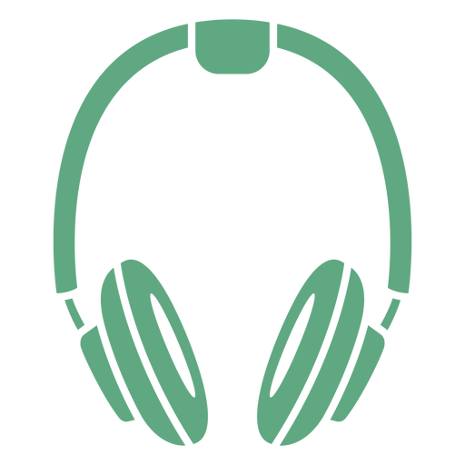 Kopfhörer flach grün PNG-Design
