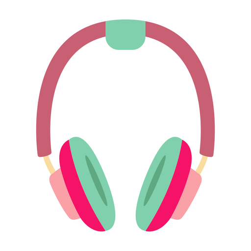 Adesivo plano de fones de ouvido