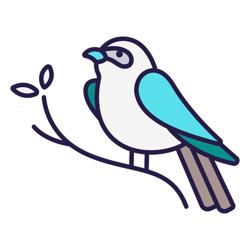 Pato-azul-pássaro plano Desenho PNG