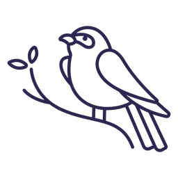 Indigo bunting bird stroke PNG Design