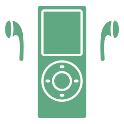 Auriculares ipod planos verde Diseño PNG