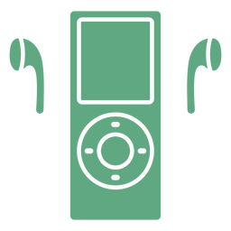 Ipod earphones flat green PNG Design Transparent PNG
