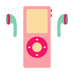 Ipod earphones flat sticker PNG Design