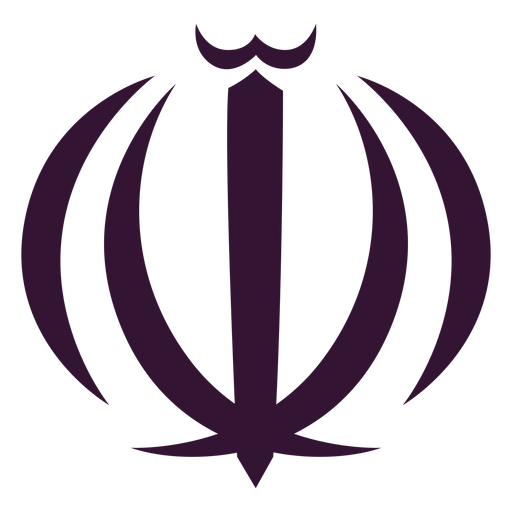 Preto do emblema nacional do Irã Desenho PNG