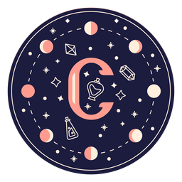 Banner mágico letra c Diseño PNG