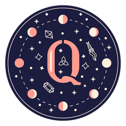 Banner mágico letra q Diseño PNG