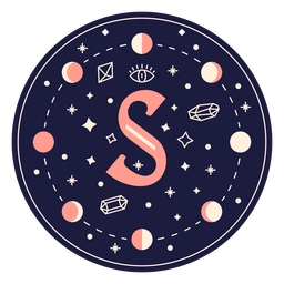 Banner mágico letra s Diseño PNG