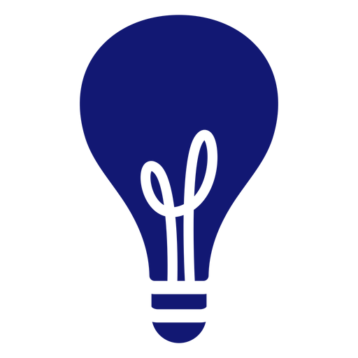 Ícone de traço de lâmpada azul Desenho PNG