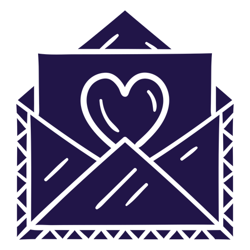 Carta de amor azul Diseño PNG
