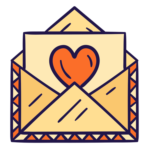 Carta de amor plana Desenho PNG