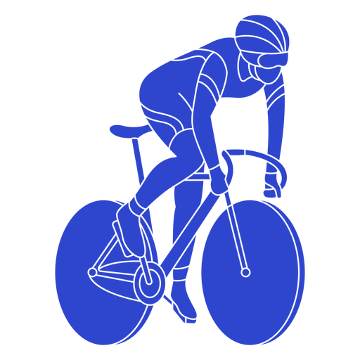 Ciclista masculino azul