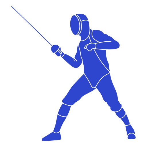 Male fencer blue