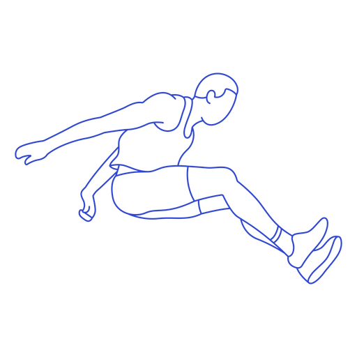 Male long jumper stroke PNG Design