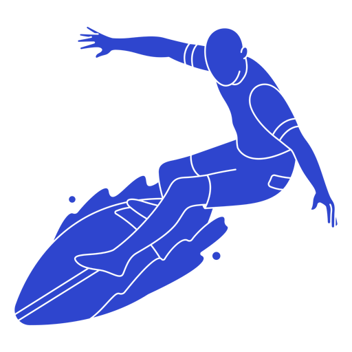 Männlicher Surfer blau PNG-Design