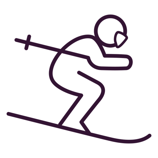 Man skiing stroke PNG Design
