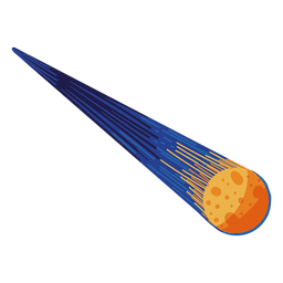 Ilustración en órbita de meteoritos Diseño PNG