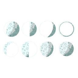 Ilustración de las fases de la luna Diseño PNG