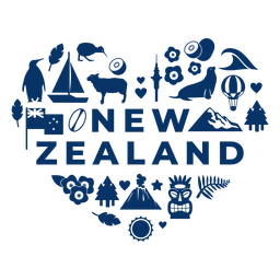 New zealand heart PNG Design