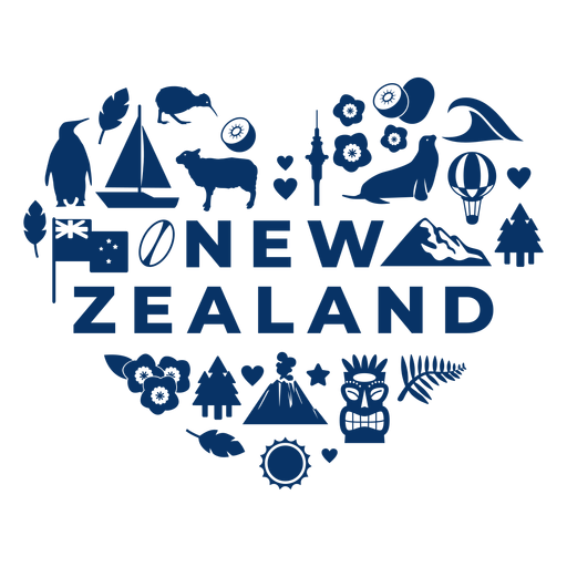 Coração da nova zelândia Desenho PNG