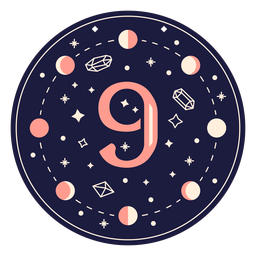 Number 9 magic banner PNG Design