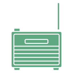 Old radio flat green PNG Design Transparent PNG