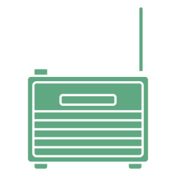 Viejo radio plano verde Diseño PNG