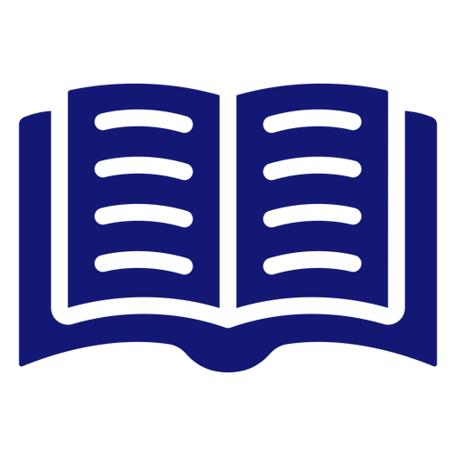 Icono de libro abierto azul