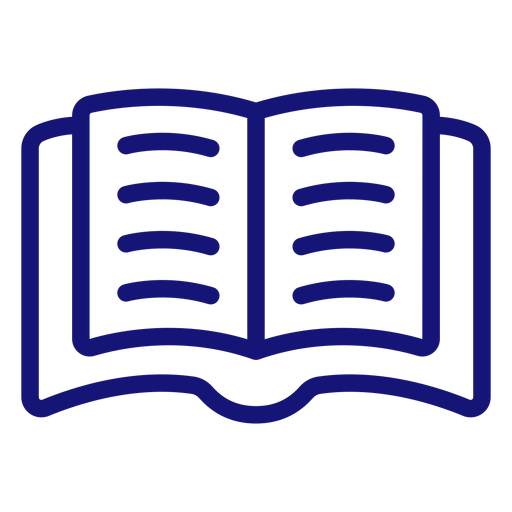 Open book icon stroke PNG Design