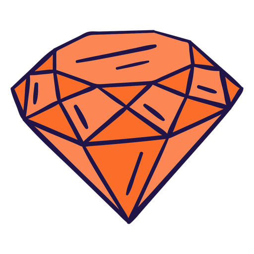 Orange Diamant flach PNG-Design