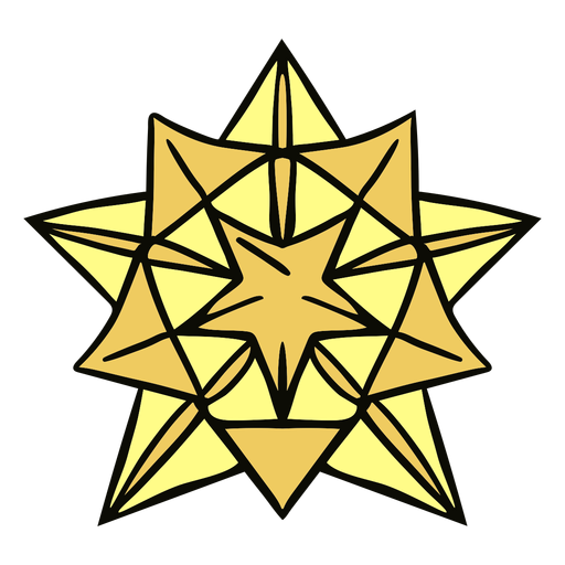 Ilustração de grande estrela de origami Desenho PNG