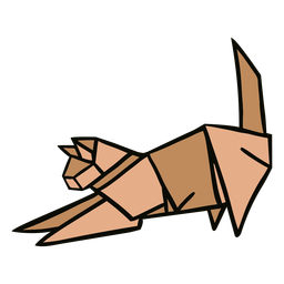 Ilustração de gato origami Desenho PNG