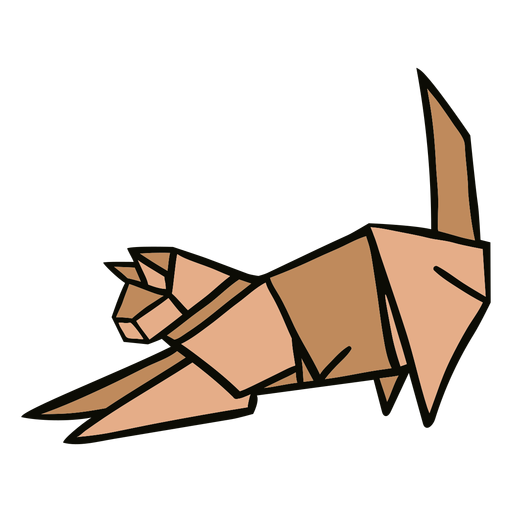 Ilustración de gato de origami Diseño PNG