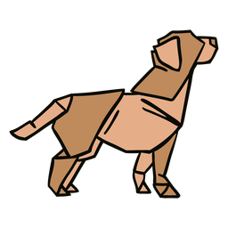 Ilustración de perro de origami Diseño PNG