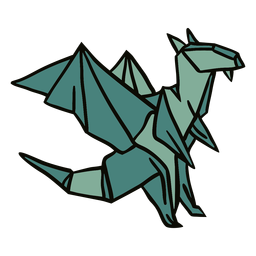 Ilustración de dragón de origami Diseño PNG