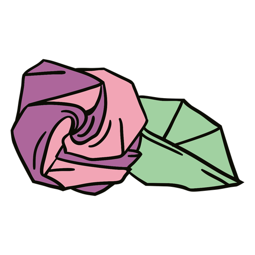 Ilustração de origami rosa Desenho PNG