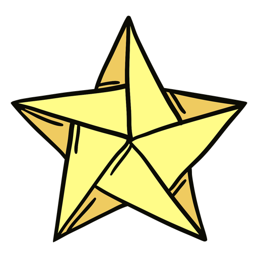 Ilustración de estrella de origami Diseño PNG
