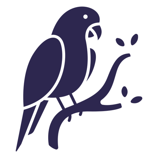 Parrot bird black PNG Design