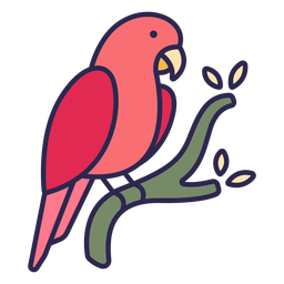 Pássaro papagaio plano Desenho PNG
