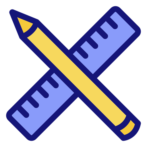 Bleistift und Lineal Symbol PNG-Design