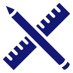 Ícone de lápis e régua azul Desenho PNG