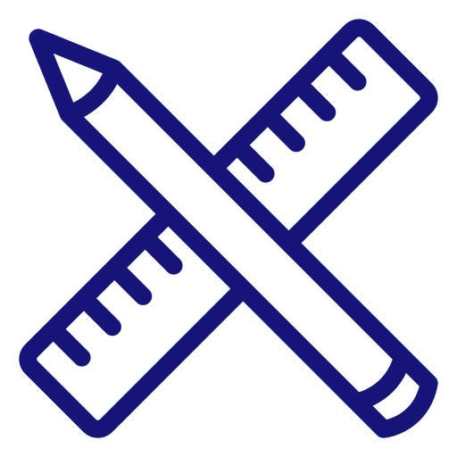 Pencil and ruler icon stroke PNG Design