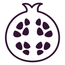 Trazo de fruta de granada Diseño PNG
