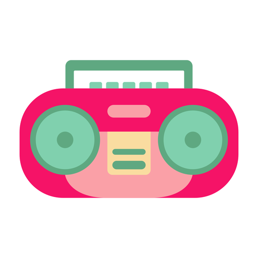 Download Portable radio casette flat sticker - Transparent PNG & SVG vector file