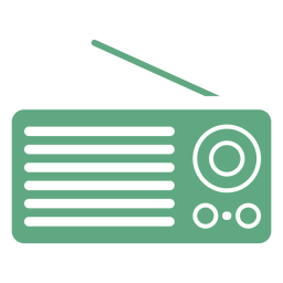 Portable radio flat green PNG Design