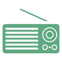Tragbares Radio flach grün PNG-Design