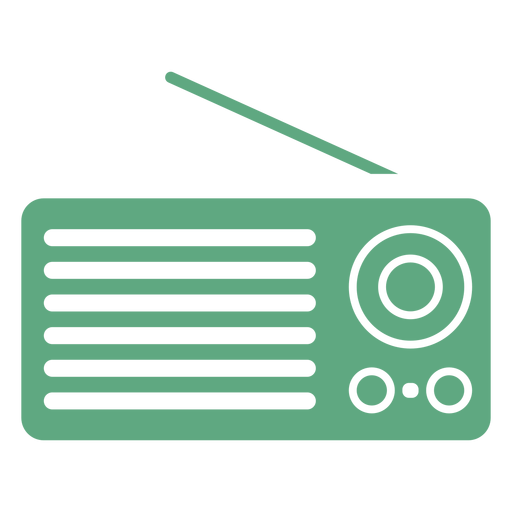 Radio portátil plana verde Diseño PNG