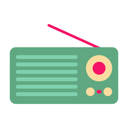 Adhesivo plano de radio portátil Diseño PNG