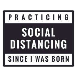 Practicando la insignia de distanciamiento social Diseño PNG