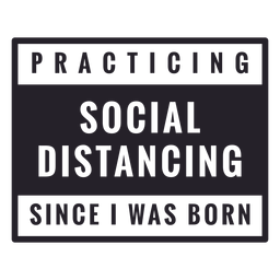 Practicing social distancing badge Transparent PNG
