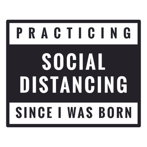 Practicando la insignia de distanciamiento social Diseño PNG